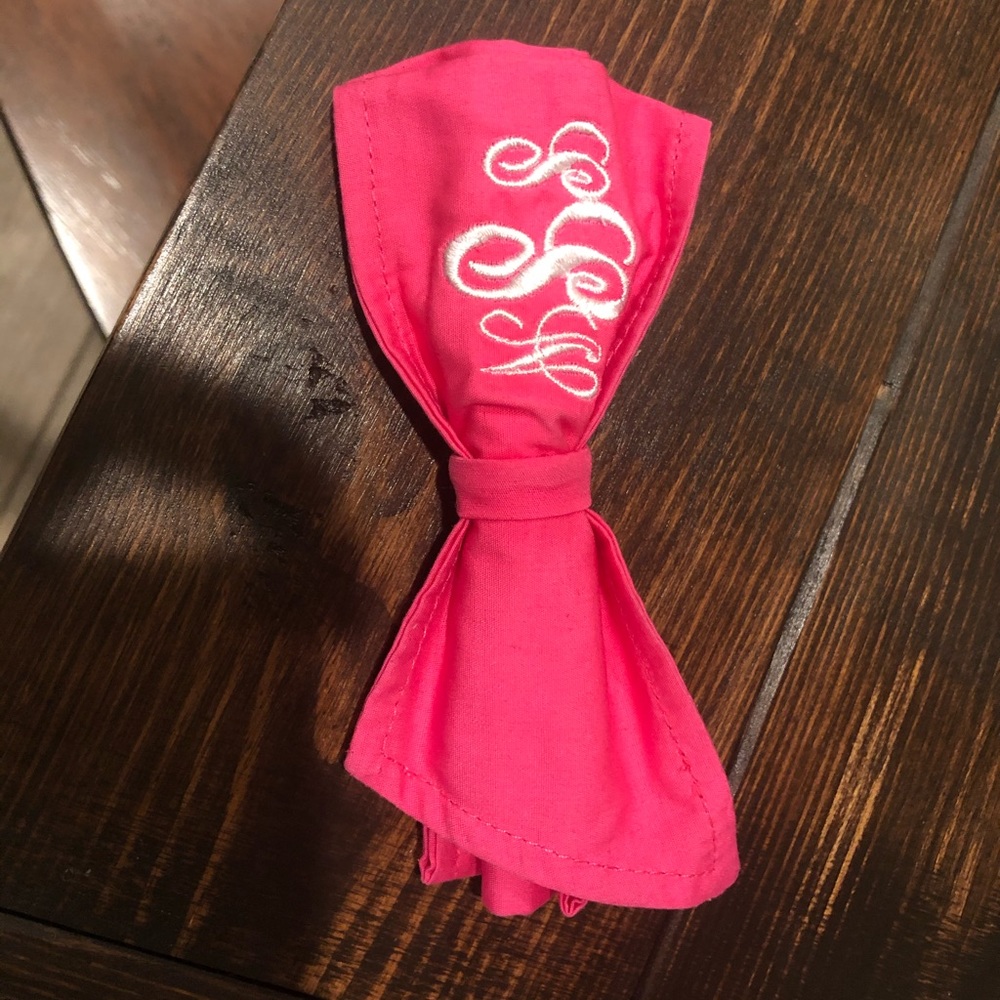 Monogrammed pink bow
